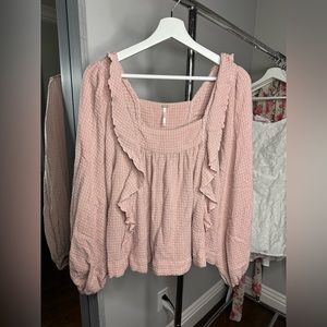 Free People Flowy Light Pink Top